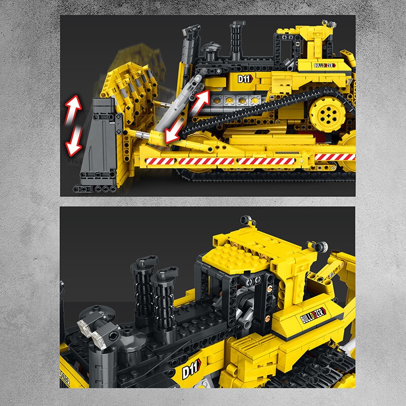 Reobrix 22001 Mechanical D11 Bulldozer RC Car APP Remote Control